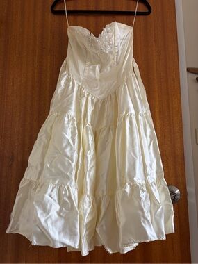 VTG 80s/90s Satin Tiered Mini Basque Waist Dress